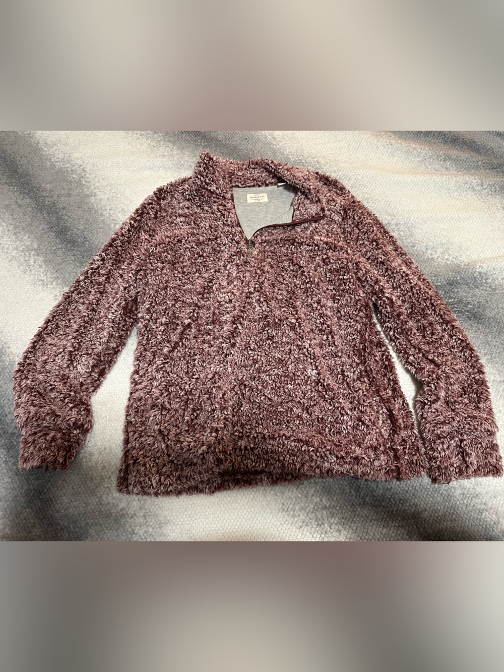 Weatherproof Plush Open-Front Cowl Neck Sweater Cardigan in Mauve